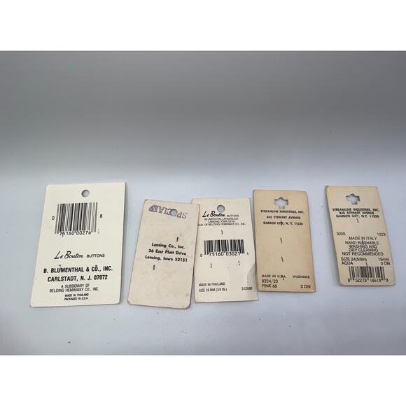 Vintage Buttons Carded Le Bouton Streamline Shades of Blue buttons Navy Pearl - Picture 8 of 10